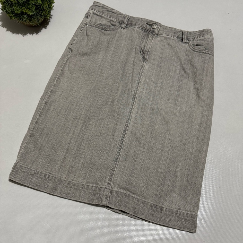 Cabi Long Modest Denim Jean Long Modest Pencil Skirt Size 8 Spring Summer